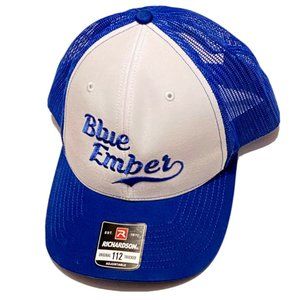 Blue Ember Trucker Cap Hat Mesh Back Snapback Embroidered